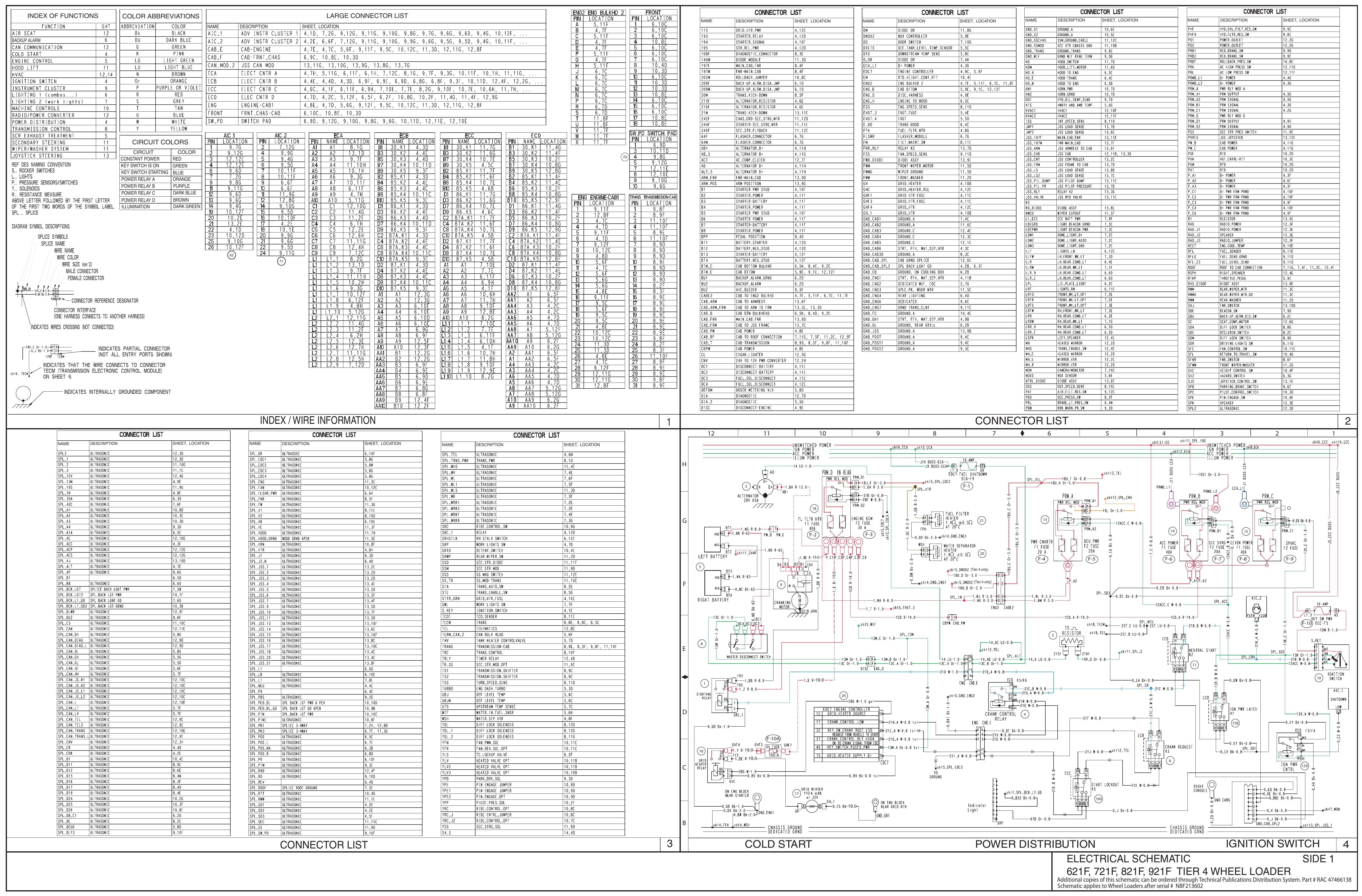 621F, 721F, 821F, 921F TIER 4 WHEEL LOADER ELECTRICAL SCHEMATIC